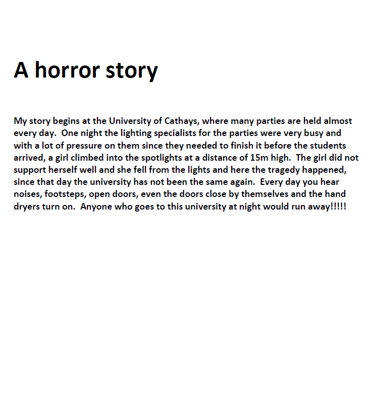 Horror story Pablo