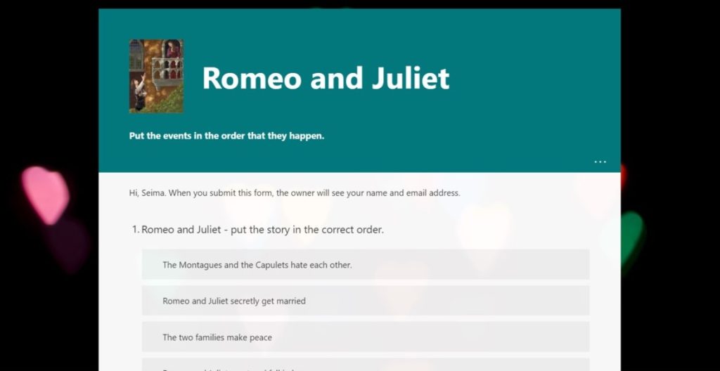 MS form Romeo and Juliet